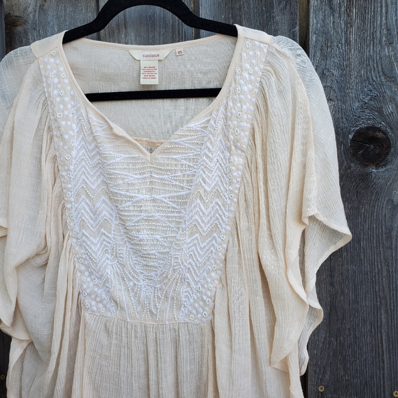 Sundance Tops - Sundance Cream Embroidered Top